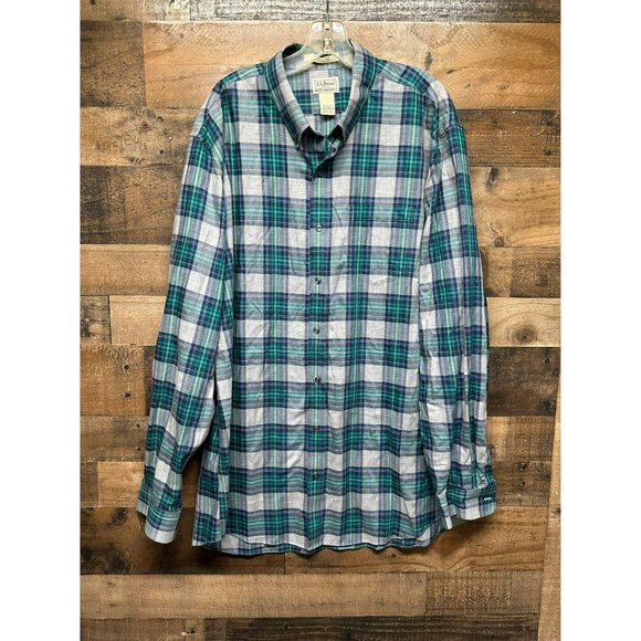 L.L. Bean Wrinkle‎ Free Traditional Fit Men's Long Sleeve Button Up Size XLT - Picture 1 of 3
